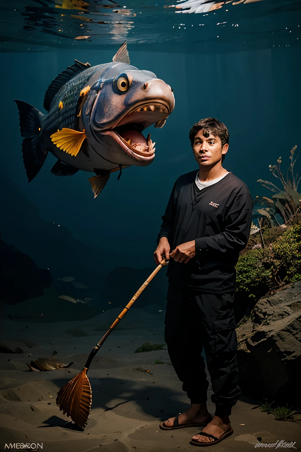 A anglerfish fisherman