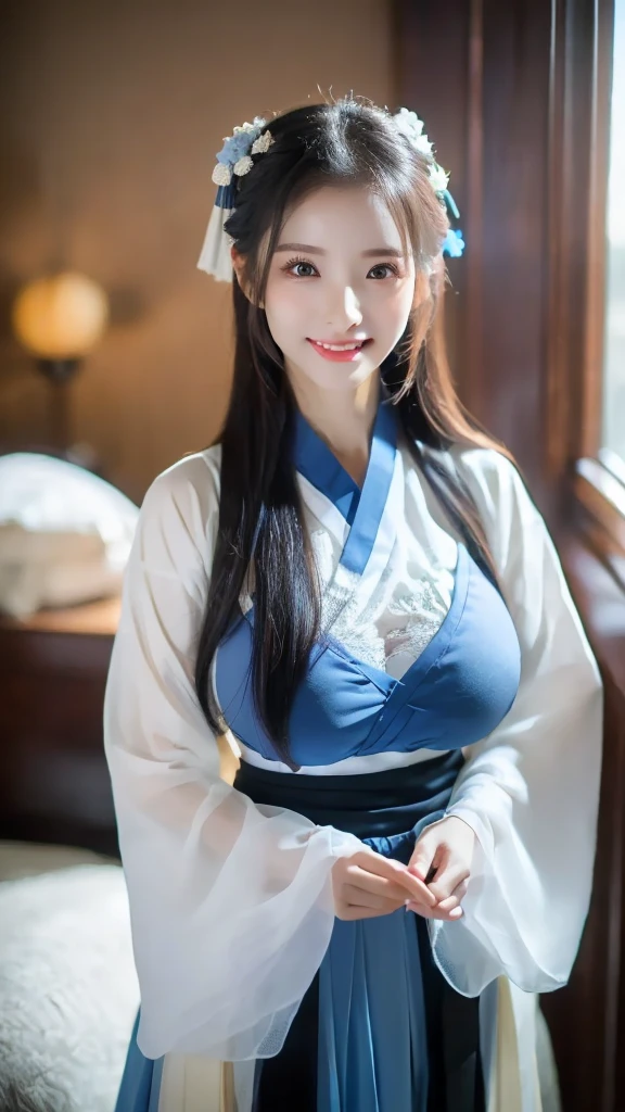 ancient chinese costumeを着て, ((Beautiful fantasy queen)), ancient Chinese Princess, Chinese style, chinese traditional costume, ancient chinese costume, Beautiful fantasy queen, Chinese Princess, Traditional Beauty,smile,, (8K, Raw photo, Highest quality, masterpiece:1.2),(Realistic, photo-Realistic:1.37),whole body、Highest quality, Photorealistic, finely, High resolution, 8Kの壁紙, Perfect dynamic composition, Detailed and beautiful eyes, Medium Hair, Big and ample breasts, sexyなポーズ,、smile、30 years old、(Droopy Eyes 1.4)、beauty、smile、whole bodyの姿、Hair tied up、Smile、sexyポーズ、smile、race、whole body、Touching the chest with hands、sexy、stringunderwear、underwear、string