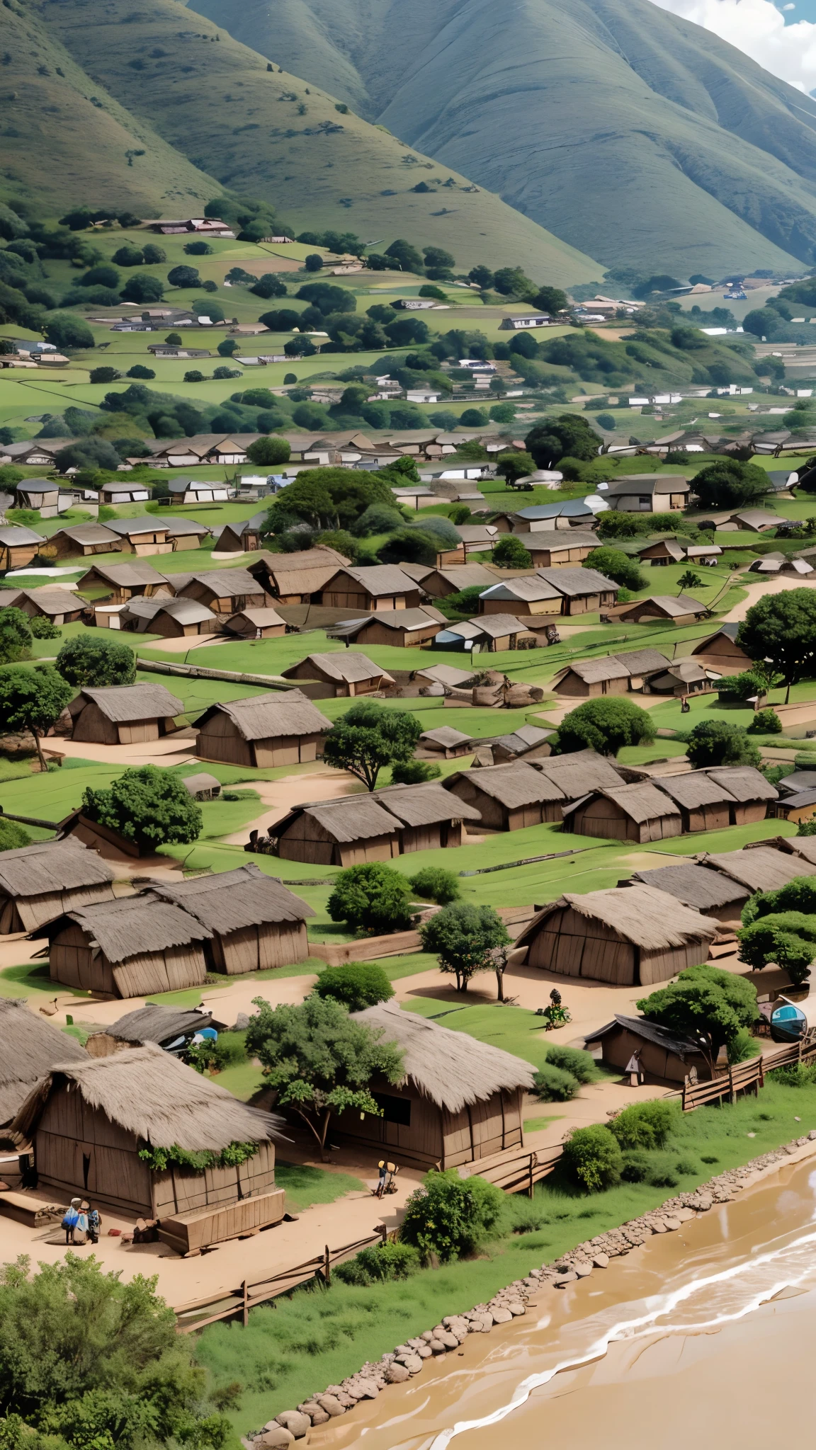 A bustling Zulu village in 1920