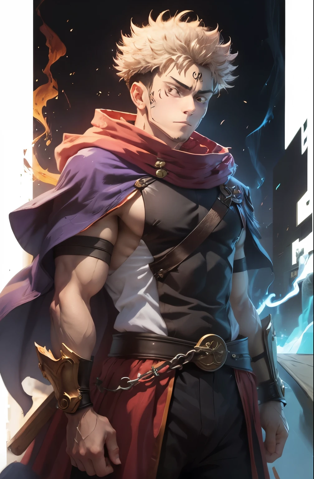 anime character with fogo in the background, fogo behind him, papel de parede de anime, fogo mage, inferior em chamas, fogo!! corpo todo, hd papel de parede de anime, amazing wallpaper, fogo powers, mobile wallpaper, high definition art, papel de parede de alta qualidade, flame conjuration, flame spell, meio invocador meio megumin, 4k manga wallpaper, tatuagem estilo Ryomen Sukuna