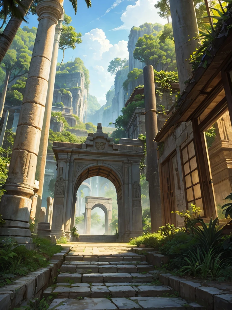 Ancient city in a tropical forest
