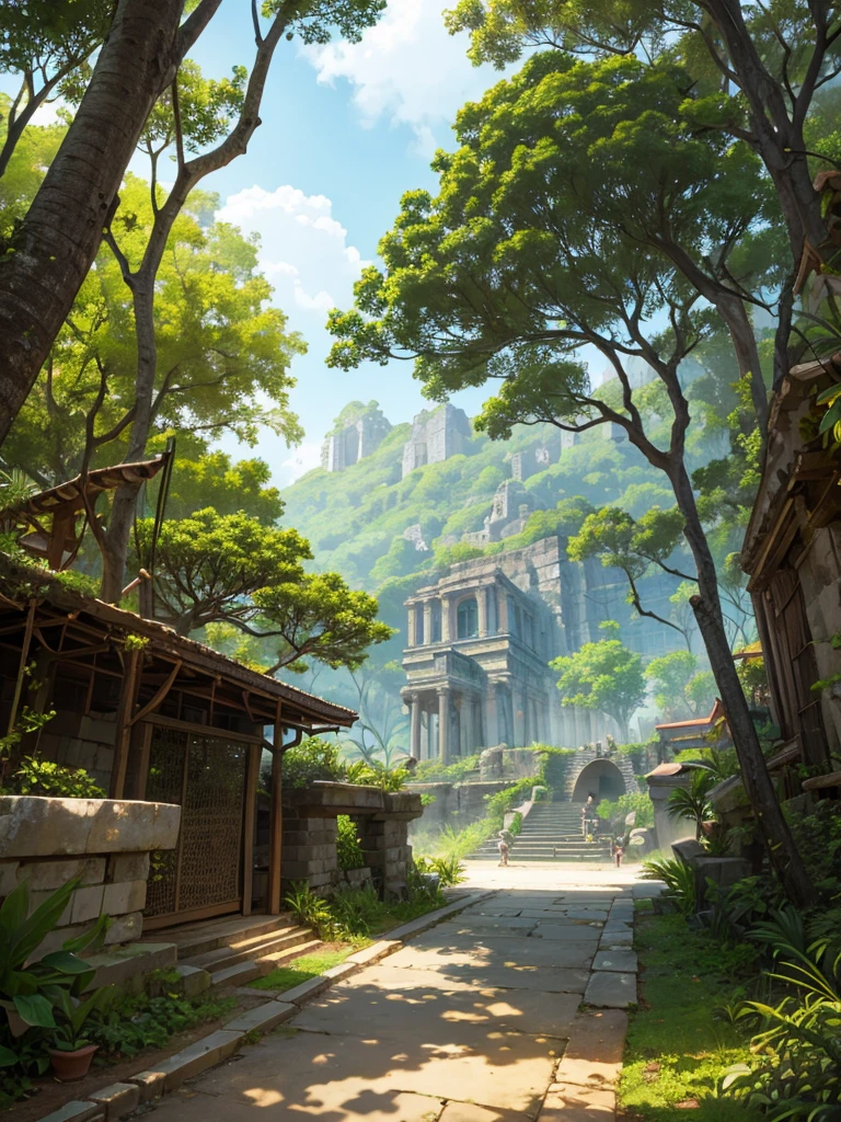 Ancient city in a tropical forest