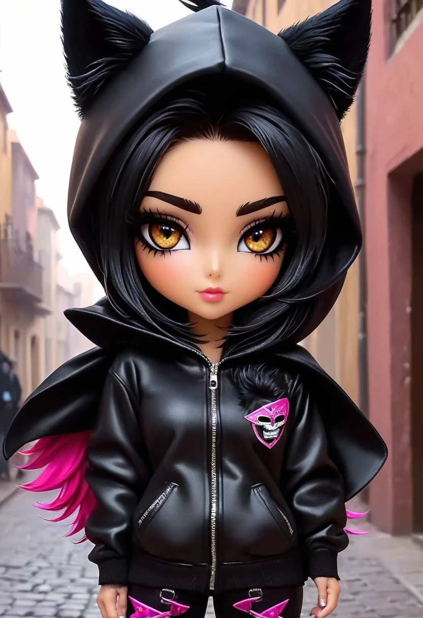 ahi, Liga de la leyenda, sexy para, fondos de pantalla, ojos detallados, oreja de zorro, (colas de zorro), una falda, (pelo largo rosa), pechos medianos, mirando a_Se muestra en la_mirando al espectador, corto_El pelo, guantes, ombligo, fallar, blue_hay ojos, Eterno, lleno_cuerpo, arma, calzado, collares, negro_guantes, pulpa, encapuchado, El pelo_superar_Yoon_hay ojos, cultivador_arriba, sudadera con capucha, negro_pants, zapatillas deportivas, recortado_chaqueta, personaje ciber punk, recortado_sudadera con capucha