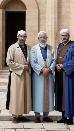 a group of 5 men Judaean, focus on face