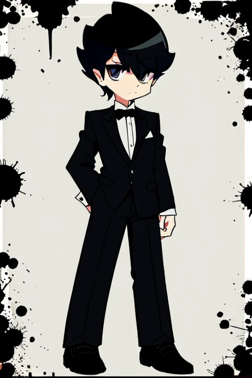 Boy with tuxedo long Black