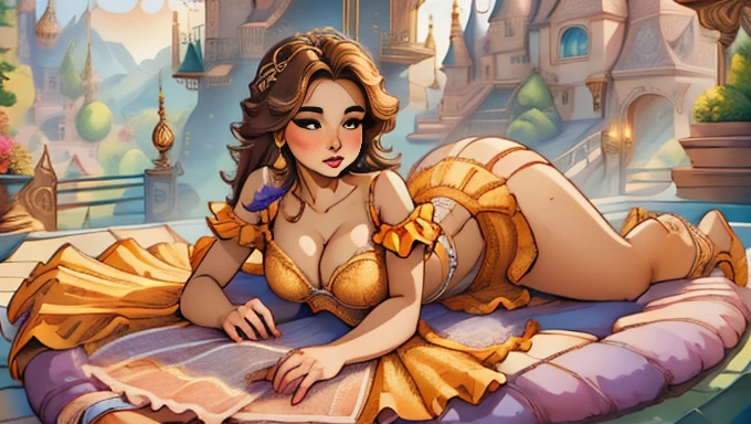 1 girl, Natural photography of a beautiful girl, wearing a loose crop top, leaning over, long blonbe hair, big bust, locks eyes into the camera, symmetrical eyes, symmetrical face, (masterpiece) (best quality) (detailed) (8k) photorealistic, photography, path tracing, specular lighting, volumetric face light, path traced hair, visible shadows, intricate, elaborate, oiled boobs, cleavage, wet skin, flirty, freckles, blush, dark eyeliner, hanging breasts, girl bending over, strap gap