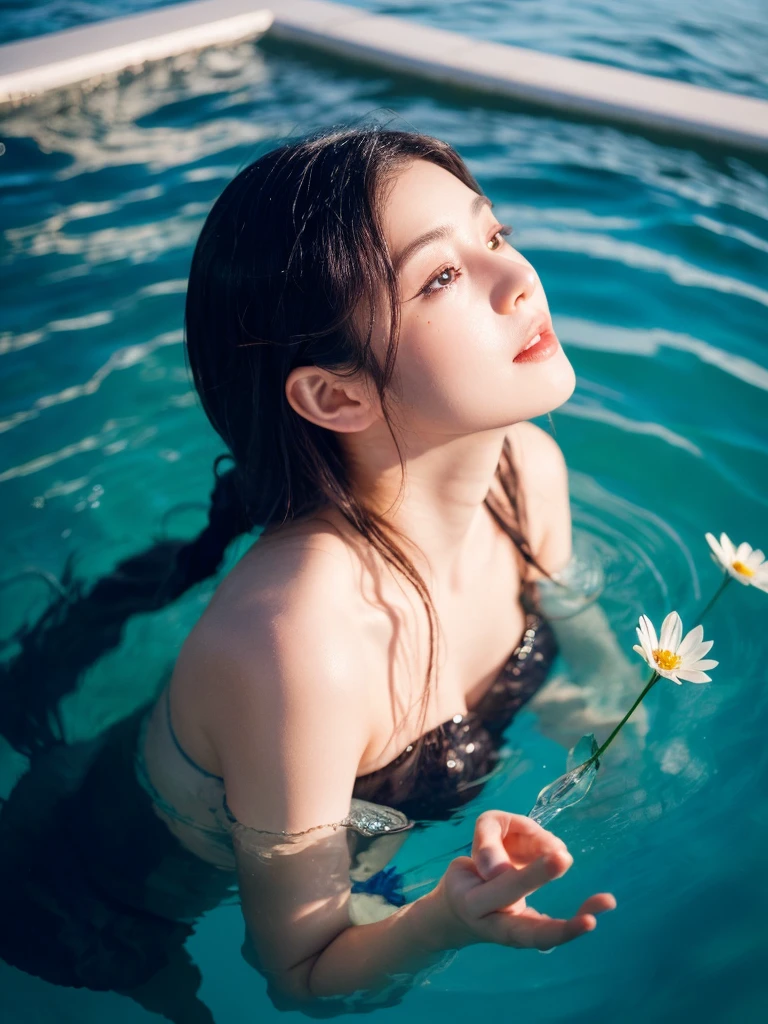 ((Beautiful woman lying in Monet's pond))、1girl in, striated hair, Blonde hair, One side up, Shiny hair, Wet hair, Long hair, Monet, depth of fields, spark of light, letterbox, One-person viewpoint, Lens Flare, F/1.8, 135 mm, canon, wide angles, nffsw, retinas, masutepiece, Anatomically correct, Textured skin, Super Detail, high details, High quality, Best Quality, hight resolution, 1080p, hard disk、（open one's legs）、Seductive smile, glint, surrealism, Modern.((No bra))、((No panties))、（open one's legs）（shapely breasts,)、((sexypose)))、(camel's toe), tongue、Vaginal orchids、Runny Vaginal Discharge、Blowing tide、Very beautiful breasts、Grasp your breasts with both hands、 Spread your legs、sexual excitement、Sex Expressions、shinny skin。realisitic、Photorealsitic:1.37)、(Kpop Idol)、Medium Hair、(Pink blush)、(illuminating)、[[Open legs、Spread your legs apart]]、(独奏)、dynamicposes、((erectile nipple))、(Puffy eyes:1.２)、 (Slim legs)、erotick、nffsw、Highly detailed ambient occlusion、超A high resolution, A hyper-realistic, Highly detailed, (yawning), （Eyes closed）, ((she is soaking wet)).