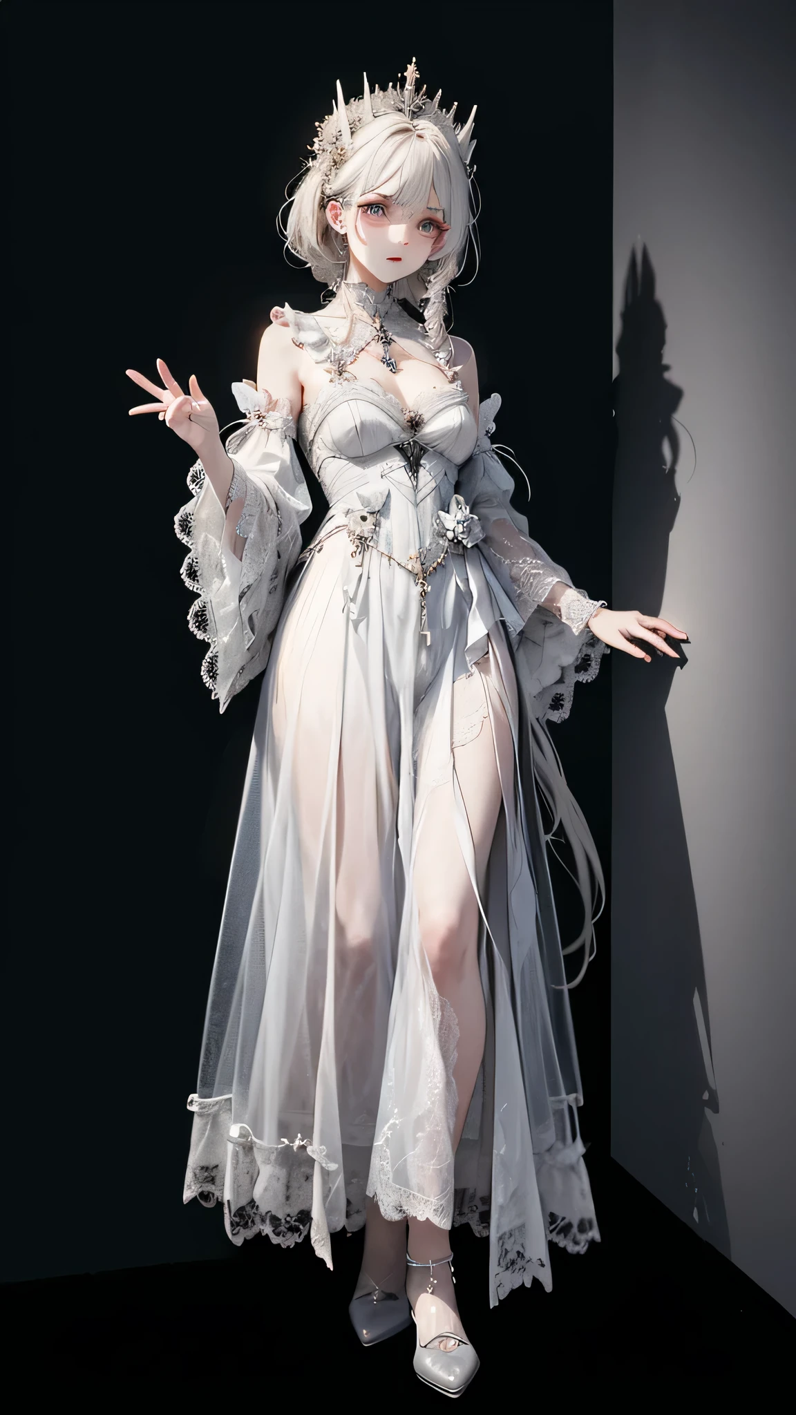 Siberia,strange,compensate,Heterochromia iridis,Intricate details,elegant,8K resolution,Faded,Minimal palette colors, Realistic rendering,Full Body Shot,walk