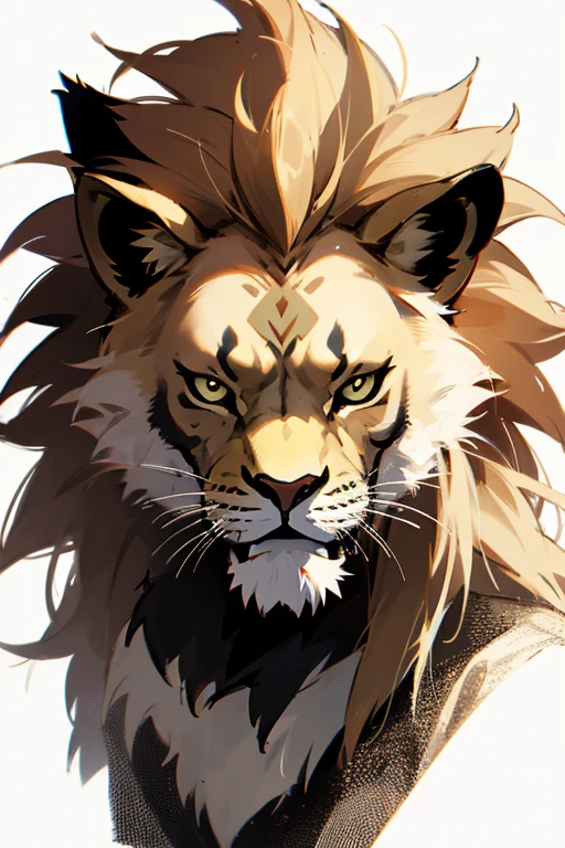 Colorful lion mask on white background