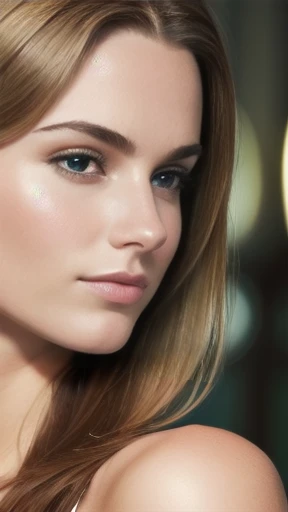 a rich Young Danish woman focus on his face.