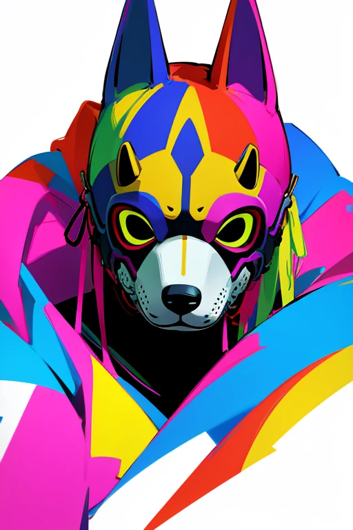 Colorful dog mask on a white background