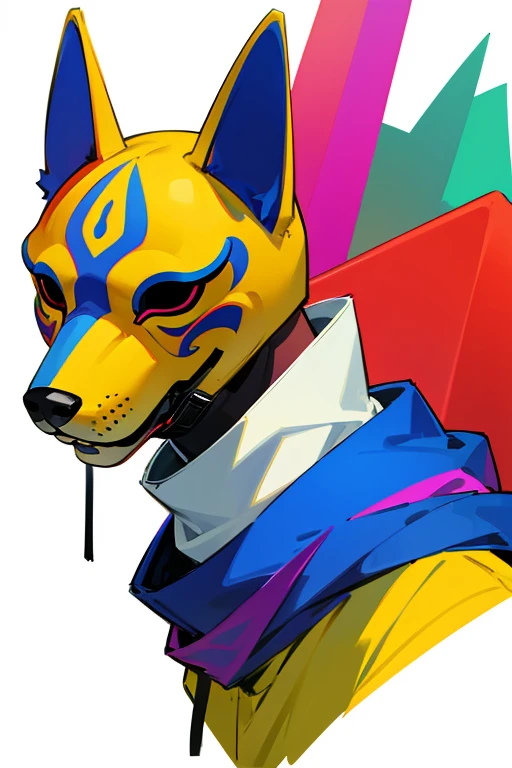 Colorful dog mask on a white background