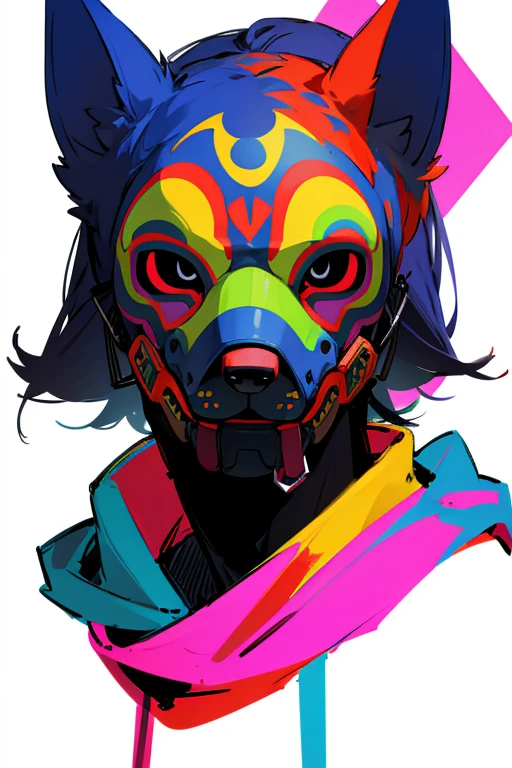 Colorful  dog mask on a white background 