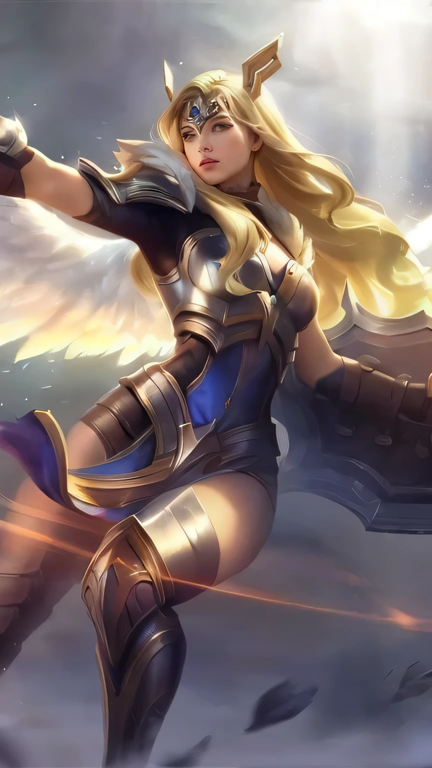 a woman in armor holding a sword and a sword, extremely detailed artgerm, angel knight girl, style artgerm, lux from league of legends, ig model | artgerm, artgerm. high detail, artgerm detailed, ashe, trending artgerm, as seen on artgerm, artgerm style, style of artgerm