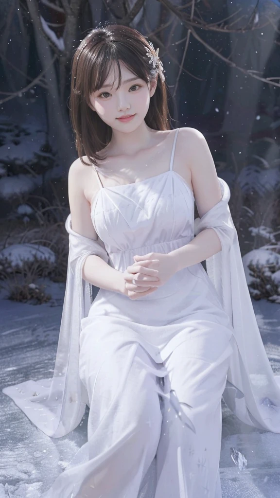 (extremely detailed CG unity 8k wallpaper),(masterpiece), (best quality), (ultra-detailed), (best illustration),(best shadow), (sharp eyeliner, eyeshadow, detailed eyes:1.1), (ice, snow flake, snow:1.3), ,BREAK, (vector:1.2), evil smile, chubby