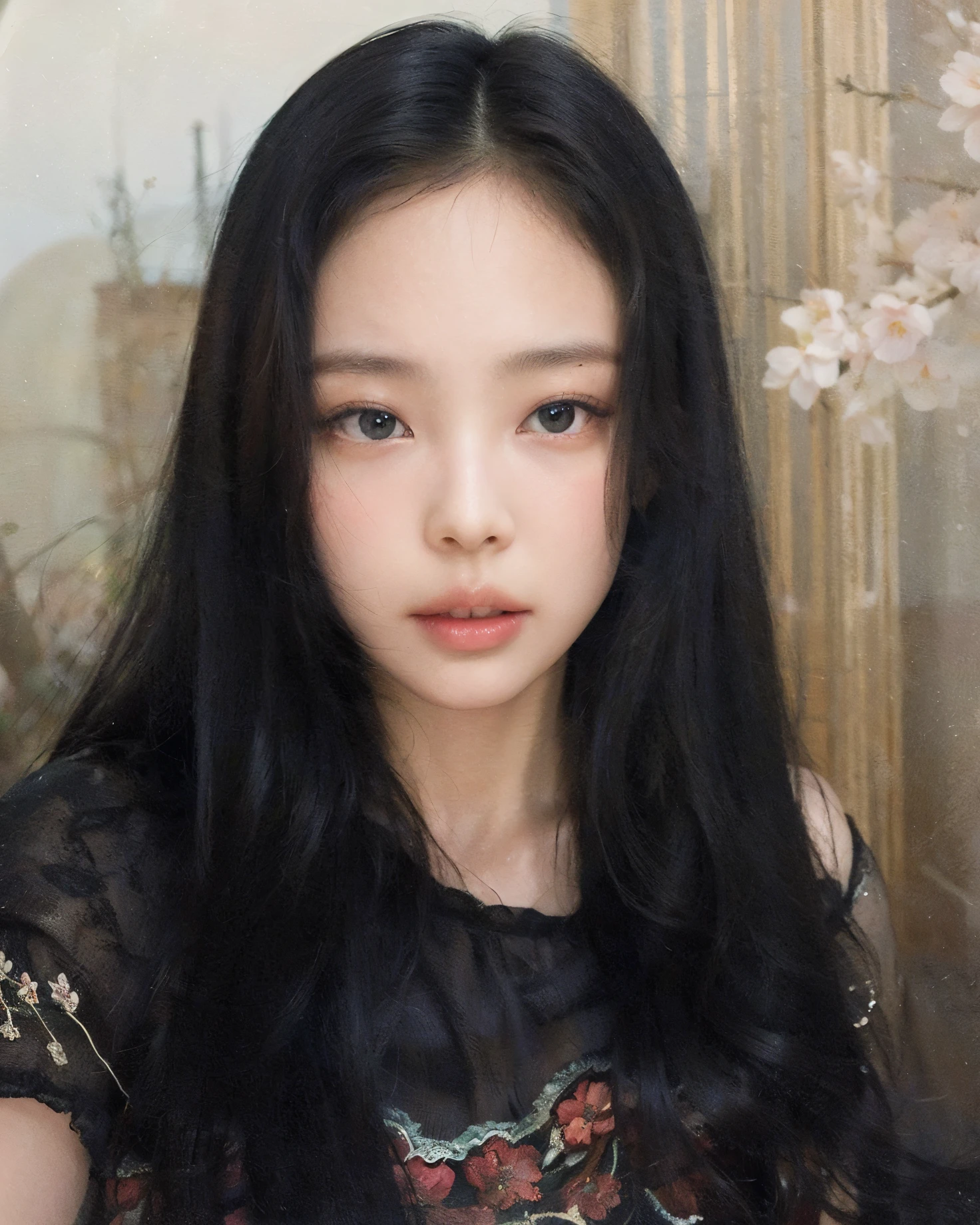 (best quality,4k,8k,highres,masterpiece:1.2),ultra-detailed,(realistic,photorealistic,photo-realistic:1.37),portrait,1girl,beautiful detailed eyes,beautiful detailed lips,extremely detailed face,long eyelashes,red dress,elegant girl,soft lighting,cherry blossom garden background,vibrant scene,visually striking contrast,luscious and vibrant colors,intricate brushwork,rich textured appearance,oil painting techniques,soft delicate strokes,crisp clear detail,warm romantic ambiance,alluring atmosphere,serene beauty,subtle shadows,ethereal glow,flawless skin,delicately painted hair,expressive eyes,blooming cherry blossom flowers,fresh spring breeze,peaceful mood,graceful pose,captivating gaze,serene and dreamy setting,traditional artistry,picturesque scenery