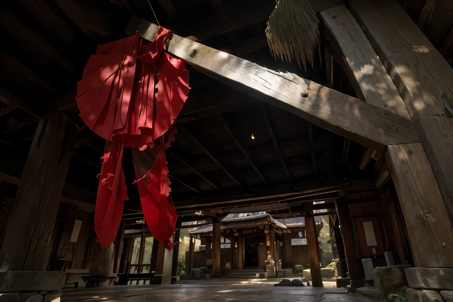 (Best quality, 8k, 32k, Masterpiece, UHD:1.2) "Imagine the serene and spiritually rich setting of the Higurashi Shrine from the world of InuYasha. Describe a traditional Shinto shrine situated in the heart of modern Tokyo, yet exuding an aura of ancient mystery and tranquility. The shrine grounds are meticulously maintained, with stone pathways leading to various shrine buildings, including the main hall, smaller auxiliary shrines, and the family's living quarters.
At the center of the shrine complex stands the Sacred Tree, or Goshinboku, a towering and majestic tree with an ancient, gnarled trunk and wide-spreading branches. The tree is a living relic, its bark bearing the scars of time, including the mark where InuYasha was once pinned by Kikyo’s sacred arrow. Its leaves rustle gently in the breeze, creating a soothing, whispering sound that adds to the shrine's tranquil atmosphere.
Describe the contrast between the bustling city life outside the shrine and the peaceful, almost timeless quality within its grounds. The shrine is a sanctuary where visitors come to pray, make offerings, and seek blessings. Kagome Higurashi, the shrine maiden, tends to the shrine with her family, performing traditional rituals and maintaining the sacred spaces.
Highlight the significance of the Bone-Eater's Well, a key feature within the shrine grounds. This ancient well, covered by a simple wooden structure, serves as a mysterious portal between the modern era and the feudal past. The area around the well is often bathed in a soft, ethereal light, hinting at its magical properties.
Describe the daily life at the Higurashi Shrine, focusing on Kagome's interactions with her family and the visitors who come to seek solace and guidance. Emphasize the spiritual significance of the Sacred Tree (Goshinboku) as a symbol of enduring strength and connection between the past and present, and its role in Kagome's journey between the two worlds."
