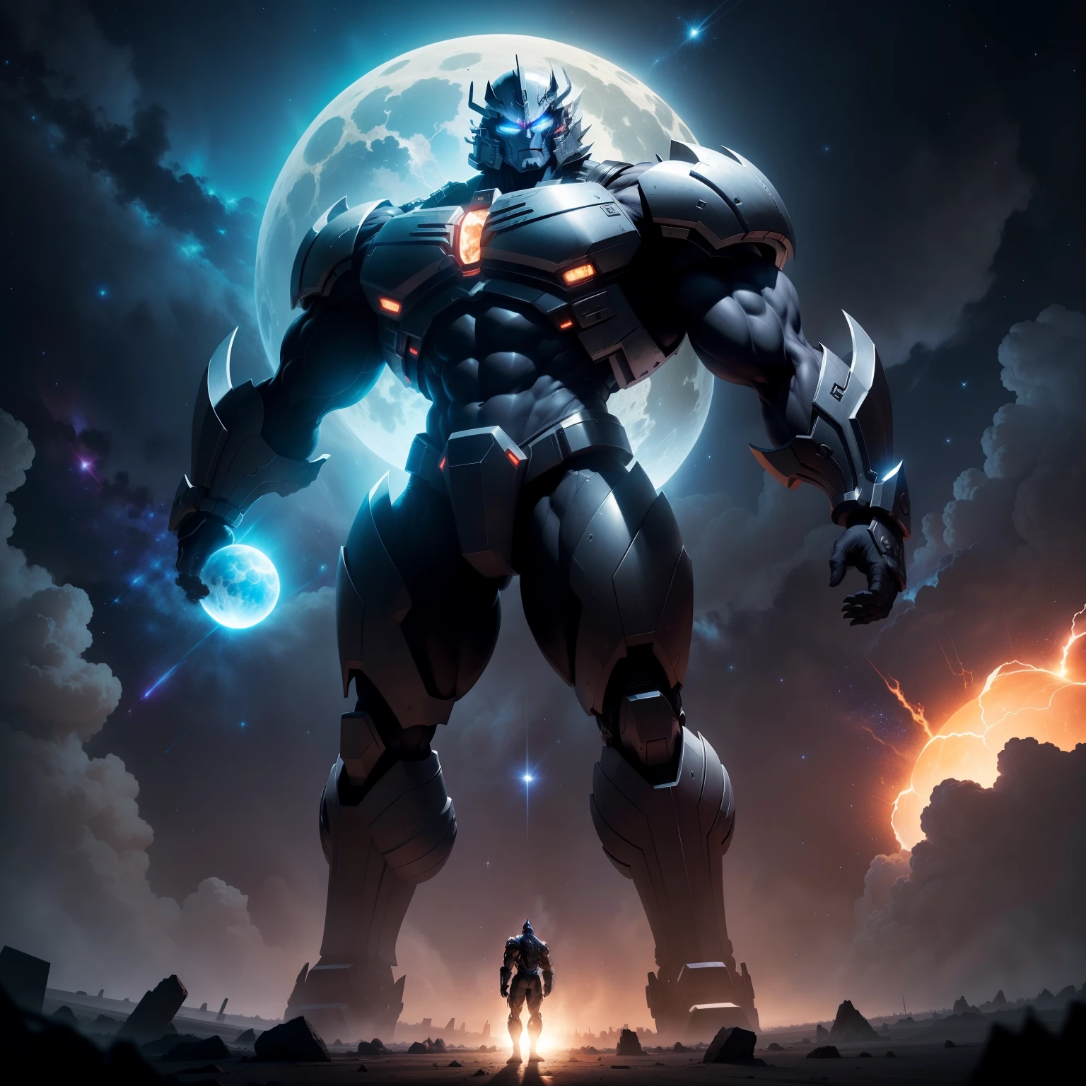1 golem de metal grande forte ((shaking hands)) || toguro 1 Ent of giant tree com a ((tight hand)) em yellowstone park