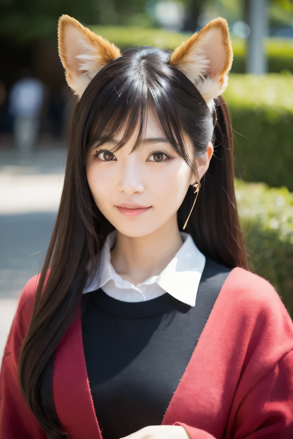 Beautiful Japanese woman with Shiba Inu ears