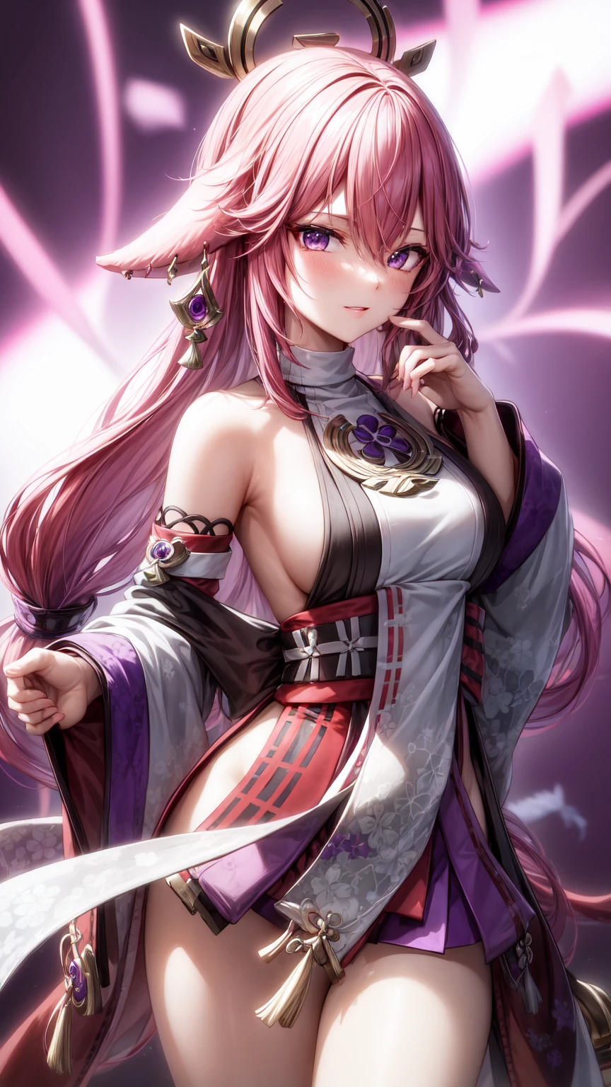 Yae Miko(purple eyes)(nude)(R-18)(explicit)(Miko)