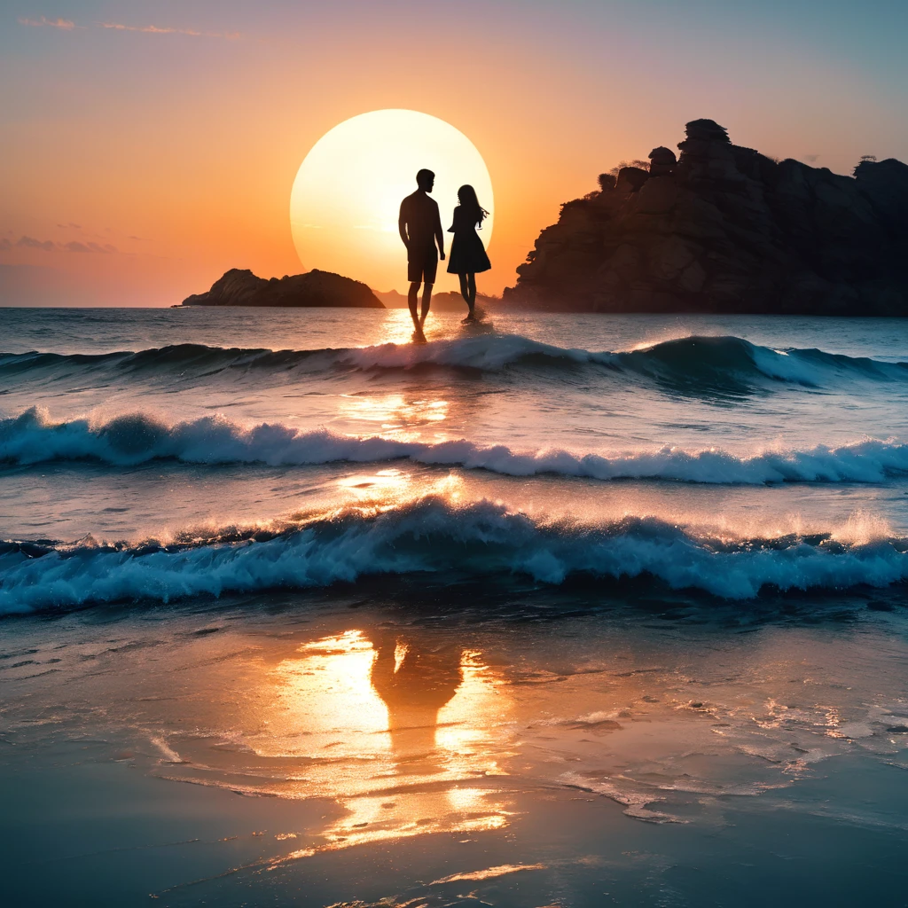 [sea wave:teadrop:30]= [sea wave:teadrop:1.5],(double exposure silhouette:1.4),(morning glow photo scenery),hyperrealistic,extremely detailed 8k CG,extremely detailed background,