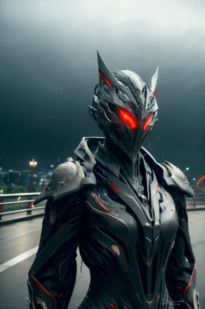 1 japanese girl, WARFRAME, intricate pattern, heavy metal, energy lines, faceless, glowing eyes, elegant, intense, blood red and black uniform, solo, modern, city, streets, dark clouds, thunderstorm, heavy rain,
dramatic lighting,
(masterpiece:1.2), best quality, high resolution, beautiful detailed, extremely detailed, perfect lighting,