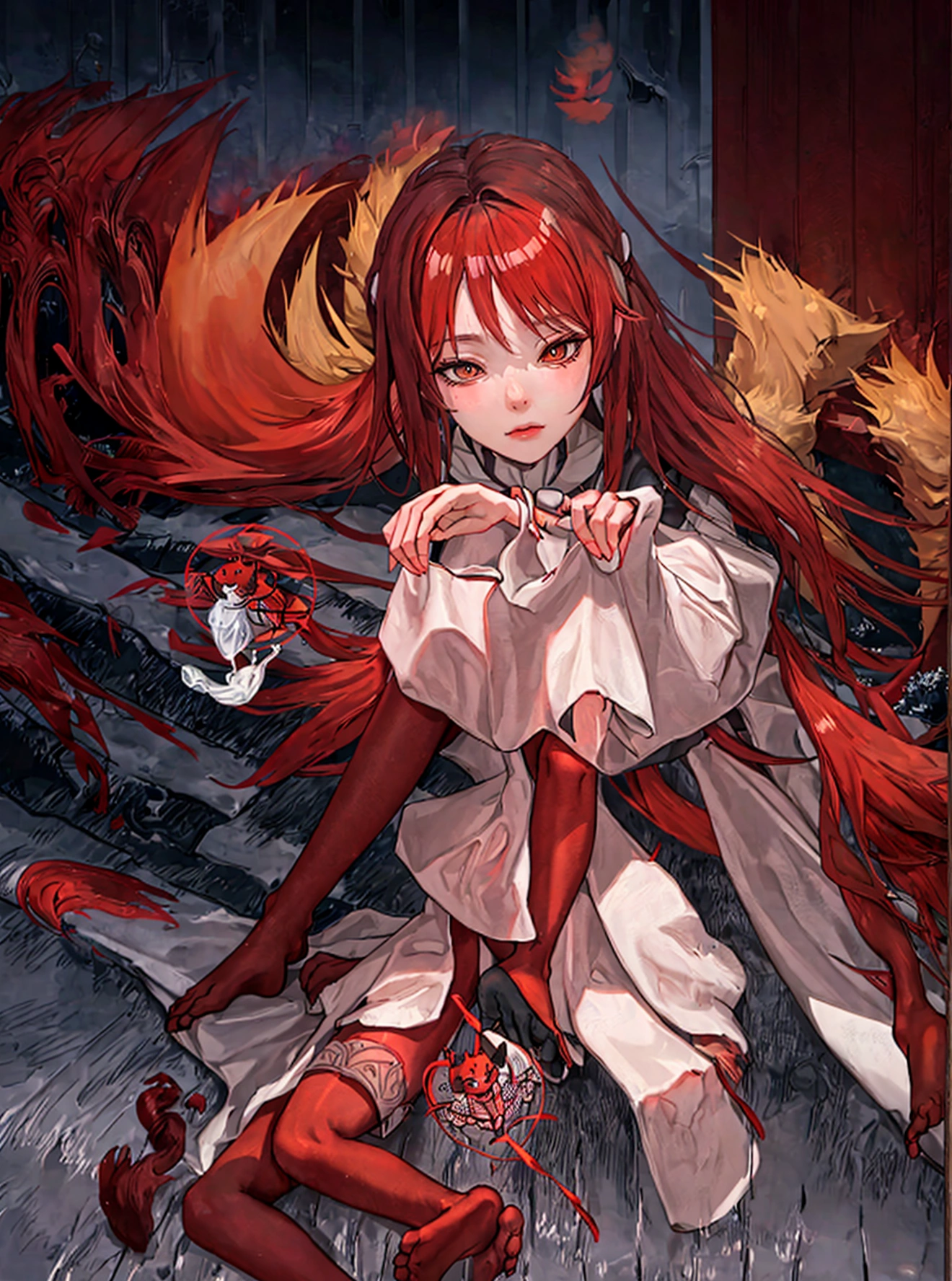 The legs of the red fox girl