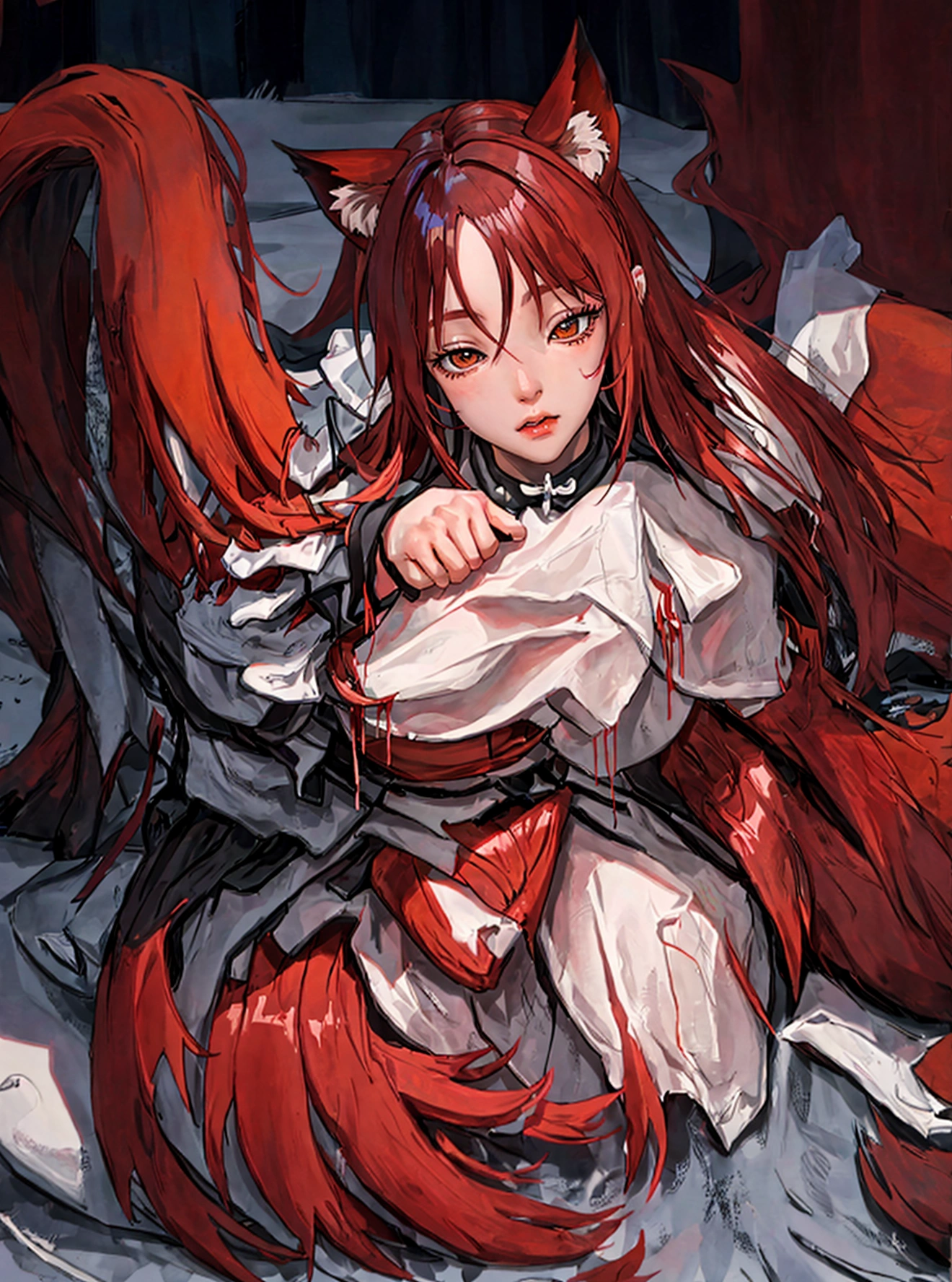 The legs of the red fox girl