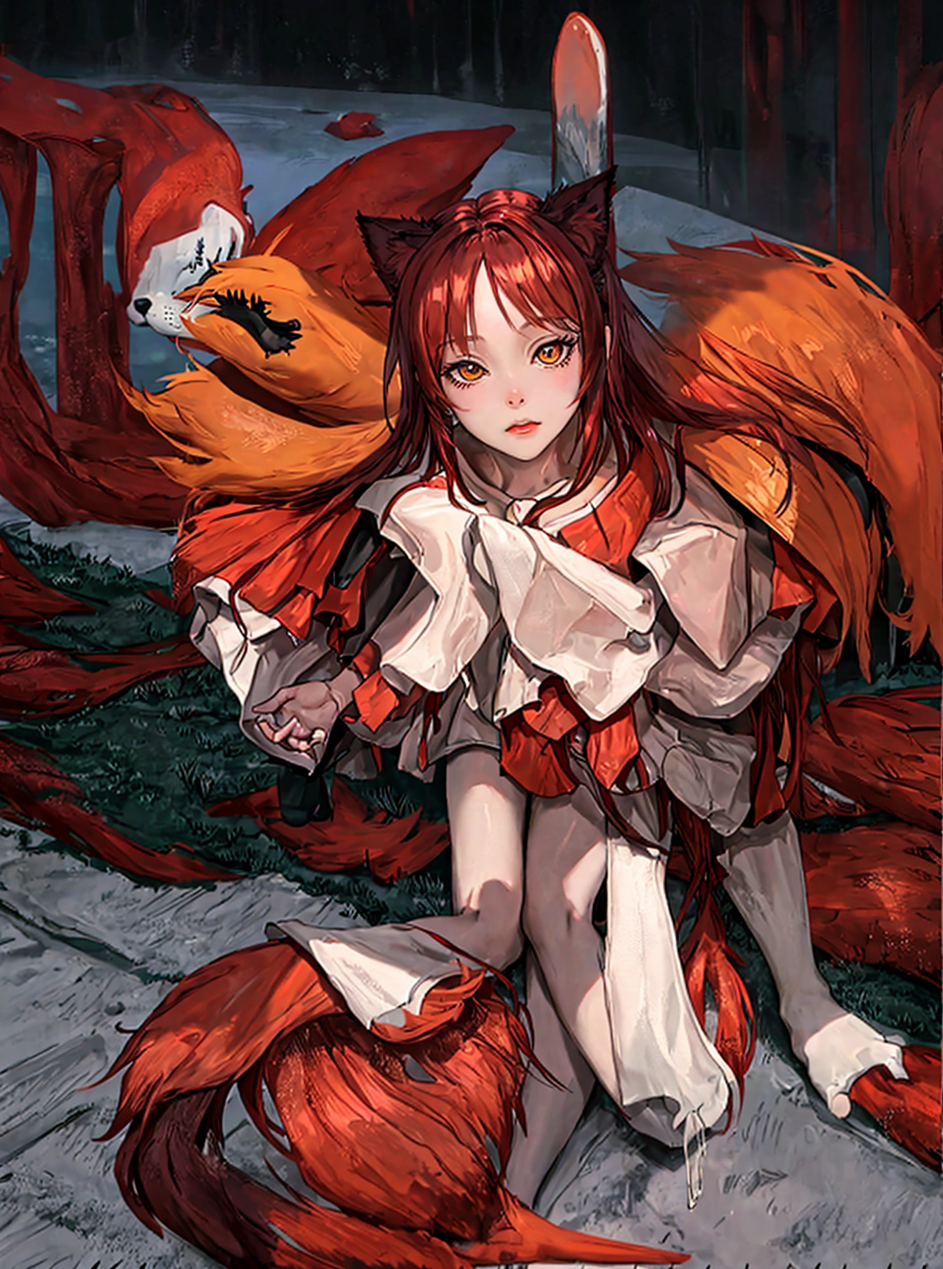 The legs of the red fox girl