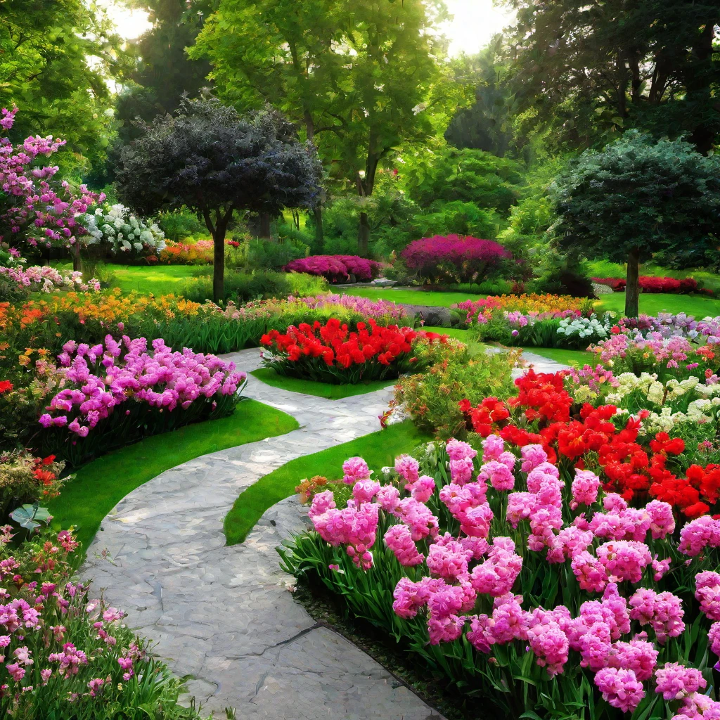 (masterpiece, best quality:1.2), flowers, garden, trees, beautiful flowers