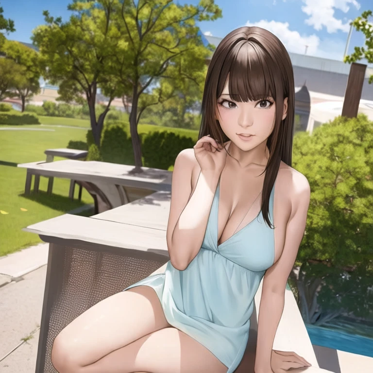 (masterpiece, best quality:1.2), 1girl, solo,髪、ダークブラウンの髪色、8k)))((現実的 Hair, デリケートな髪, ツヤツヤで柔らかい髪)))((ストレートヘア))((フルヌード))8k, RAW写真, 最高品質, 非常に詳細, 超高解像度, 現実的, 現実的, 高解像度のRAWカラー写真, プロの写真, 非常に詳細, 8k壁紙, 素晴らしい, 細かく, 巨大なファイルサイズ, 非常に詳細顔, 非常に詳細目, 非常に詳細肌, 非常に細い指, 非常に詳細鼻, 非常に詳細口, 完璧な解剖学, 非常に詳細背景