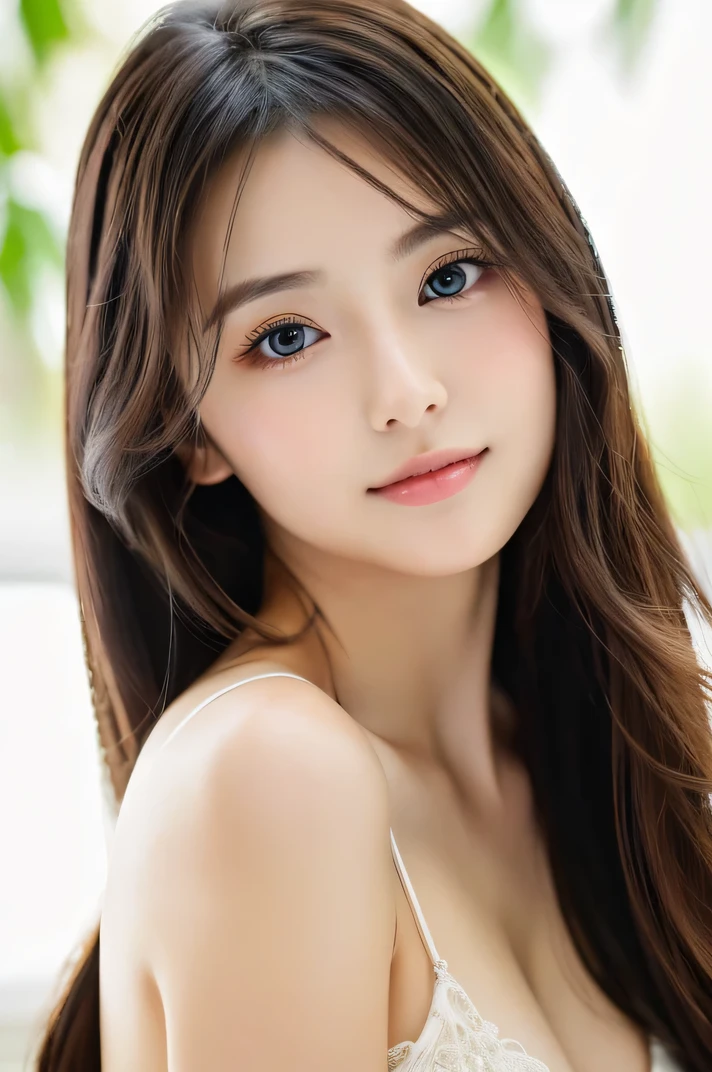 (((8k,Very detailed,Attention to detail、highest quality,masterpiece,Attention to detail))),RAW Photos & Realistic atmosphere,Professional Lighting,Beautiful dark eyes,Glossy lips,beautiful黒い Eyes,White skin、Deep black eyes,とてもBeautiful face,とてもBeautiful face、Beautiful face,beautiful, Glossy lips,beautiful Eyebrows,Realistic Skin, Realistic Young Gravure Idol,Very cute woman , Young Gravure Idol, Young Gravure Idol, とても美しくてかわいいbeautiful 21 year old beauty,Incredibly beautiful and elegant,beautiful 21 year old beauty,Natural soft light,(Shiny Hair,,beautiful and kind eyes:1.5),Gentle features,Shapely breasts,Long Hair,beautiful posture,No makeup,Looking into the camera,Japanese women,