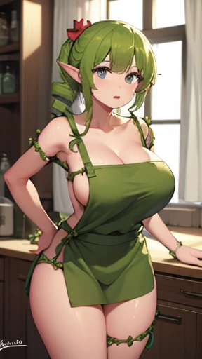 Dryad, massive hips, apron, kitchen