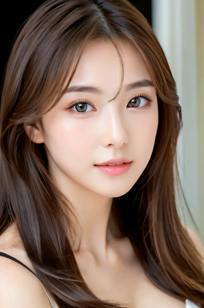 (((8k,Very detailed,Attention to detail、highest quality,masterpiece,Attention to detail))),RAW Photos & Realistic atmosphere,Professional Lighting,Beautiful dark eyes,Glossy lips,beautiful黒い Eyes,White skin、Deep black eyes,とてもBeautiful face,とてもBeautiful face、Beautiful face,beautiful, Glossy lips,beautiful Eyebrows,Realistic Skin, Realistic Young Gravure Idol,Very cute woman , Young Gravure Idol, Young Gravure Idol, とても美しくてかわいいbeautiful 21 year old beauty,Incredibly beautiful and elegant,beautiful 21 year old beauty,Natural soft light,(Shiny Hair,,beautiful and kind eyes:1.5),Gentle features,Shapely breasts,Long Hair,beautiful posture,No makeup,Looking into the camera,Japanese women,