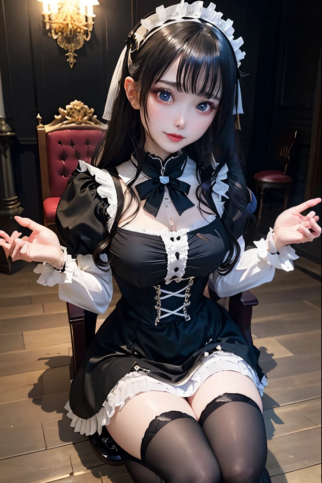 ハードDark Gothicメイク、Deep Night Sky、Horror、Black dark eyeshadow、cry、sad、Good skin radiance、Dark Gothicメイク、Dark smile、palace、24-years-old、Embarrassed look、Dark Gothic、Obscene language、highest quality、 face、紫のMaid clothes、Mysterious、Noble、sexy、ng smile、Right blue eye, Left eye is red、Platform Heel Shoes、Heavy makeup、Gothic Lolita Clng、A little slimmer、Silver Hair、Long Hair Straight Hair、Cute Gothic Lolita Dress、tiful Face、elegant features、Fascinating face、Stained glassが背景、Chest glistening with sweat、The room is dark、gothic long dress、Bell Sleeves、Wizard Sleeve、Decadent look、Sexually excited expression、Glossy thighs wet with water、Thighs that are wet and shiny with oil、Background of a room full of roses、The embroidery is pink、The dress has pink embroidery、Thigh-high socks、Knee-high socks、Gentle expression、Dark black eyeshadow、Stained glassと薔薇背景、Female Duo、Female couple、dark church background、Stained glass、Black metal world、Dark Castle、Slender body、gothic long dress、Maid clothes、Victorian dresses、Her thighs glisten with sweat、My body is wet and shiny、Lots of glitter on the thighs、sweating、My thighs are sticky from sweating、Sweat glistens on the thighs, The whole body is sweaty and shiny、Quite sweaty、My thighs are sweaty、My thighs are so wet、My thighs are shining with sweat、A lot of sweat glistens all over the body、Small breasts、Orchestra Stage、Dynamic Angle、Sitting in a chair、Gothic chair、Play the violin gracefully、With a violin、Press the violin strings、rubbing the violin strings、violinist、Thin thighs、