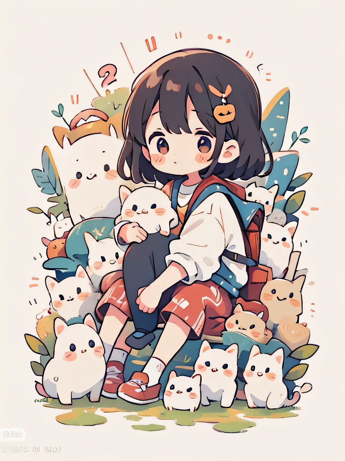 Micho style, Masterpiece, best quality, 8k, cute girl chibi