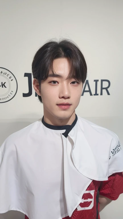 ((best quality, 8K, masterpiece :1.3)), 1 Korean man, smiling, whole body, slim face, Handsome man, (dark brown hair), Dress Shirts :1.1, very detailed face, detailed eyes, double eyelid, blur background, slim face, city, out, distance,