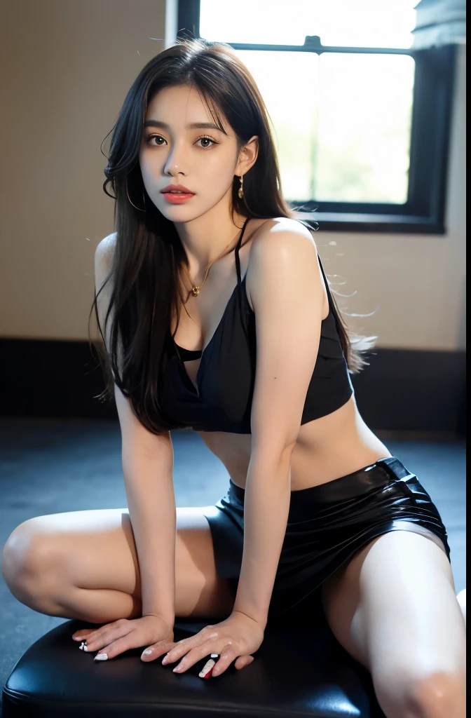 (masterpiece:1.3), (8 thousand, realistic, RAW photos, best quality: 1.4), (1 woman),(sheer silk blouse), (short skirt), (짙은색 realistic 팬티 스타킹 신고),(high heel), (very sexy), (full body shot), (Beautiful makeover), (유난히 아름다운 realistic 얼굴), (Build a Beautiful Body) , (beautiful face), (beautiful face), (long eyelashes), (double eyelid), (beautiful eyes), (big bust) , (Strong body through exercise), (beautiful abs), (Beautiful heaps), (tall), (really beautiful body), (realistic face), (black hair. parted, long hair:1.3), (아름다운 parted스타일), (realistic eyes), (really beautiful and delicate eyes), (realistic skin), (beautiful skin), (absurd), (attractive), (ultra high resolution), (extremely realistic), (very detailed), (golden ratio), (realistic 길고 아름다운 다리), (realistic and beautiful arms), (necklace), (earring),(beautiful nails manicure), (So beautiful and sexy)