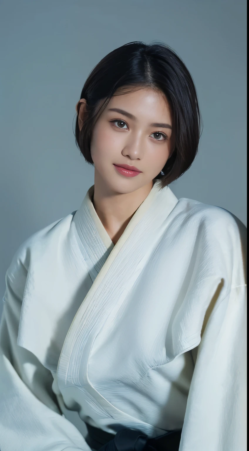 ((highest quality, 8k, masterpiece: 1.3)), Sharp focus: 1.2, Beautiful woman with muscular body: 1.4, Arms hanging down, Slim abdomen: 1.2, ((Layered Haircut, big: 1.2)), Wet body: 1.1, Very detailed顔と肌の質感, Fine Eyes, double eyelid, Sunburned skin, Sunburned, Sweaty skin, 1 girl, Beautiful and perfect face, Bobcut, Intricate details, Cinematic atmosphere, 8k, Very detailed, (Realistic, photoRealistic: 1.37), Very detailed, highest quality, Realistic, Very delicate and beautiful, RAW Photos, (((Professional Lighting)), Facial lighting, Written boundary depth, Single Focus, (((judo))), ((Black belt))、(((super big breasts))) 、公式judo着を着用する), ((Long sleeve)), ((Wear a T-shirt)), (healthy), Small Head, (((Beautiful Eyes)), True Face, Realistic face, True Face, Fine Eyes, (Fashionable hairstyles: 1.3), Audience, (Cool Japanese women)), intellectual, Sports, (smile: 1.15), (Mouth closed), fine and Beautiful Eyes, (dojo: 1.3), judo選手, Healthy Body, (short hair: 1.2), short hair,