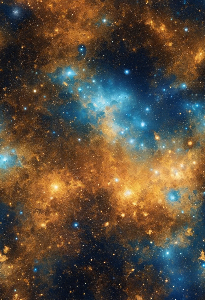 The dazzling glow of space，Golden glow，Silvery white glow，Blue glow，High-definition, detailed depiction，god々the world of，Solemn atmosphere，Masterpiece．