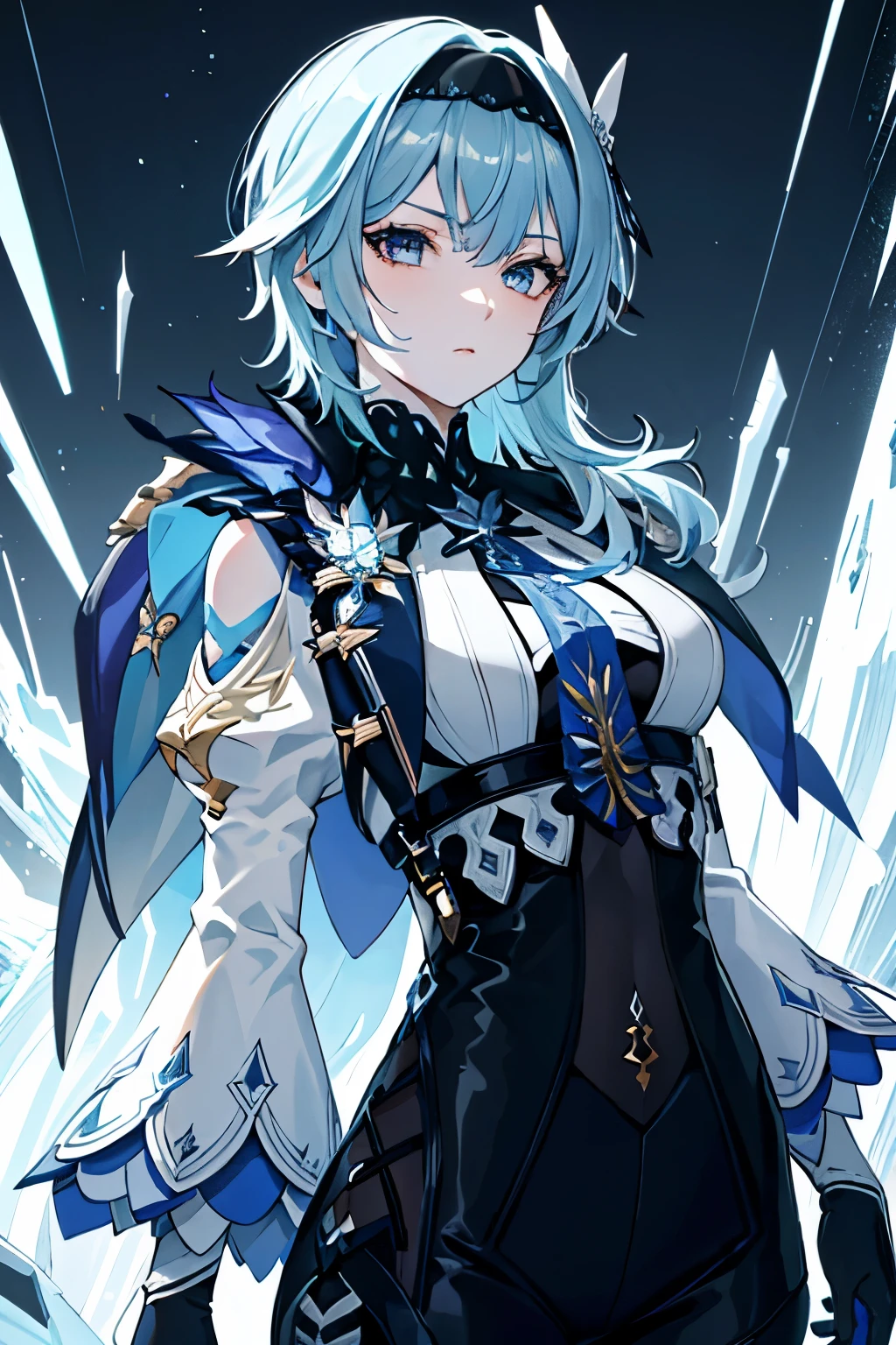 {{{{masterpiece}}}}, {{{hyper detailed}}}, {{{highres}}}, {{good anatomy}}, (((best quality))), ((an extremely delicate and beautiful)), {{an extremely detailed and delicate}}, {8k cg wallpaper}, {stunning art}, {{illustration}}, {amazing}, original, mature, ((half-body shot)), ((pale skin)), intricate, (depth of field), highly detailed body, (((masterpiece))), (extremely high quality artwork), detailed face, masterwork, best quality, incredibly absurdness, ((best quality)), (ultra-detailed), (beautiful detailed eyes), (((Galaxy eyes))), ((bored eyes)), Helf-lid eyes, hyper intricate, extremely detailed girl, beautiful detailed eyes, vibrant eyes, ray tracing, [[[vibrant colors]]], from waist up, girl, sharp focus, [[best quality]], illustration, dynamic angle, depth of field, dynamic light, 1girl, (( long hair, straight hair)), blue hair, hair, silky hair, dynamic hair, medium breasts, (blue eyes), sharp eyes, long eyelashes, ((white shirt)), black tie, casual shirt, frown, bored expression, dynamic lights, god rays, cinematic lightning, (ultra-detailed:1.3), cloudy background, concrete floor
(magazine:1.3), (cover-style:1.3), fashionable, woman, vibrant, outfit, posing, front, colorful, dynamic, background, elements, confident, expression, holding, statement, accessory, majestic, coiled, around, touch, scene, text, cover, bold, attention-grabbing, title, stylish, font, catchy, headline, larger, striking, modern, trendy, focus, fashion,