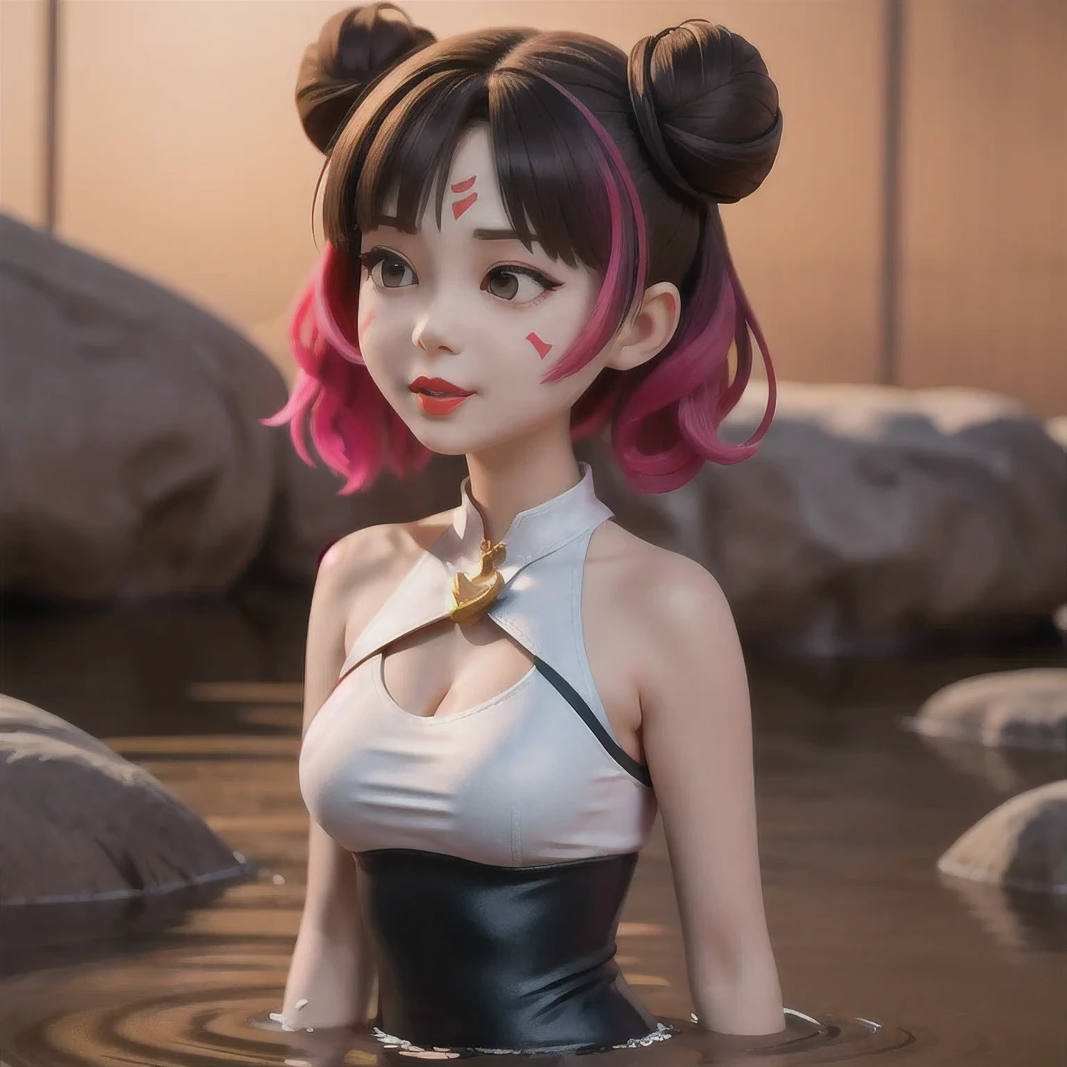 （（（1 Girl）））1 Girl
3d
bare shoulders
black eyes
black hair
blurry
blurry background
breasts
brown eyes
depth of field
leaning forward
lips
lipstick
looking at viewer
makeup
nose
outdoors
realistic
red lips
short hair
shorts
solo
tank top，(Desert Abyss)
1 Girl
bangs
White Lace shoulders
亚麻重棉刺绣丝绸
cleavage cutout
closed eyes
crescent
crescent facial mark
double bun
浅粉  Lace dress
facial mark
facing viewer
forehead mark
White Lace
﻿
飘逸 long hair
mini breasts
parted bangs
partially submerged
pink hair
red hair
solo
very long hair
wading
water