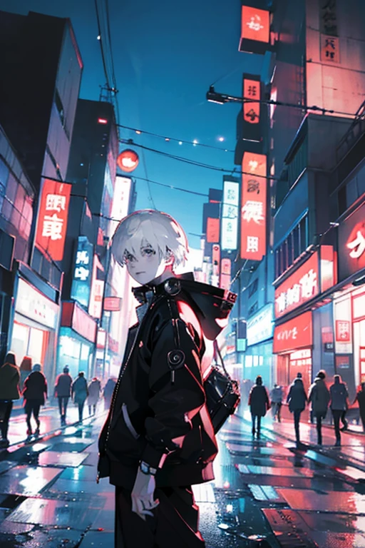 anime character with black and white hair and a black jacket, badass anime 8 k, best anime 4k konachan wallpaper, ken kaneki, anime art wallpaper 4k, anime art wallpaper 4 k, anime art wallpaper 8 k, 4k anime wallpaper, kaneki ken, detailed digital anime art, digital cyberpunk anime art, tokyo ghoul, anime wallpaper 4 k