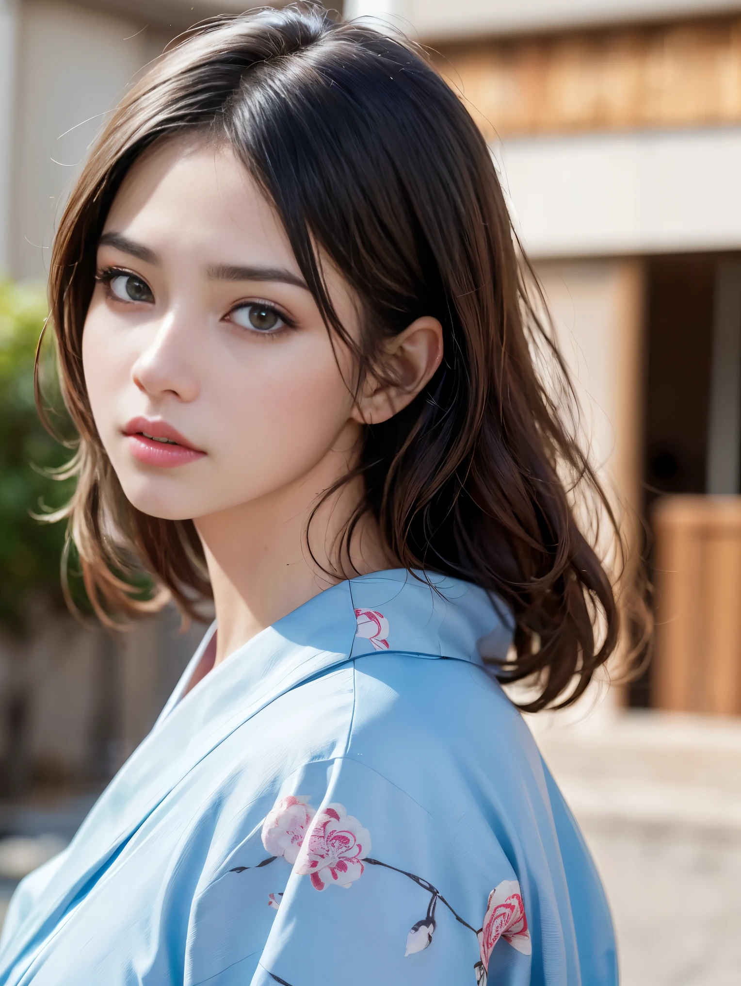 Facial retouching///Wearing clothes, Fix it in safe mode, (Accurately reproduce images1.37), (1.Lady), 16 years old, high school girl, Japanese women, Supermodel, (Best quality correction:1.21), 32K resolution, (Genuineistic:1.21), (超Genuineistic:1.21), High resolution UHD, (masterpiece:1.21), (Improvement of quality:1.4), (Very beautiful facial details), (Perfect ???????:1.37), (Floral Yukata:1.37), (Natural Wave Hair:1.37), (In a Kyoto townhouse:1.21), (Perfect eye of the most absurd quality:1.25)、((Absurd resolution clear quality eye), Sharp without blur_completely_round_Genuine_black_eye:1.21 Super Quality), (Very intricate details:1.2), (((Detailed pupils:1.21)), ((Improvement of quality:1.21), (最高品質のGenuineテクスチャスキン:1.21), (Highly detailed eye:1.21), Symmetrical eye, Face drawn in detail, (Ultra-detailed eye:1.21), (tired, Sleepy and satisfied:0.0), (Beautiful Lips:1.21), (Great nose:1.2), Fine eyelashes, Sharpen your eyebrows, (Realistic), (Sharp focus), Faithful and accurate facial reproduction, Blurred Background, Professional cinema lighting,
