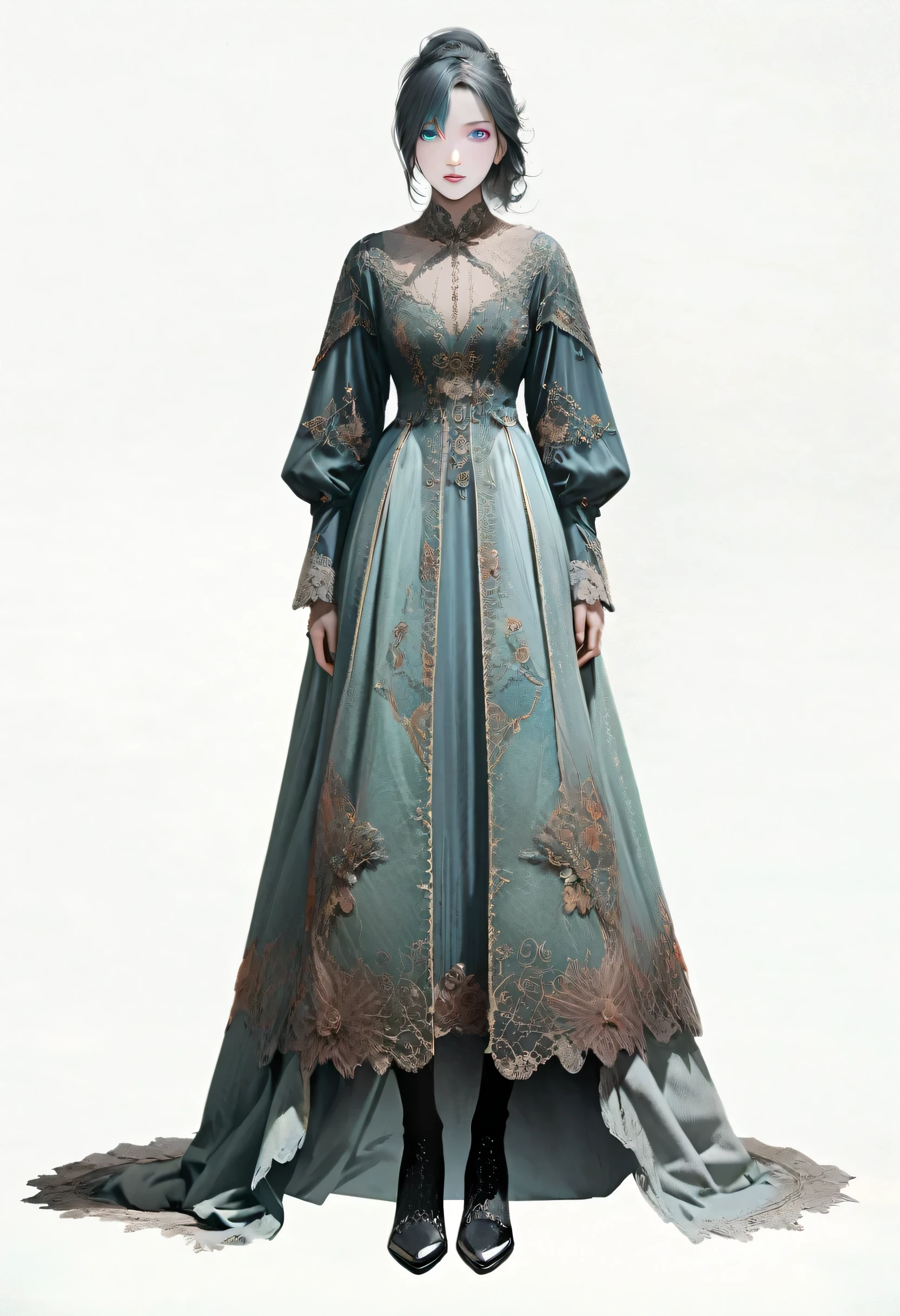 Siberia,strange,compensate,Heterochromia iridis,Intricate details,elegant,8K resolution,Faded,Minimal palette colors, Realistic rendering,Full Body Shot,walk