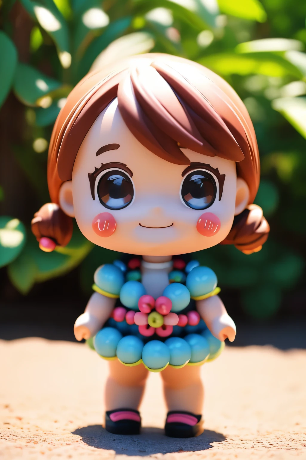 Photorealistic、Chibi Girl Doll(Making bead art and having fun、Laughter)