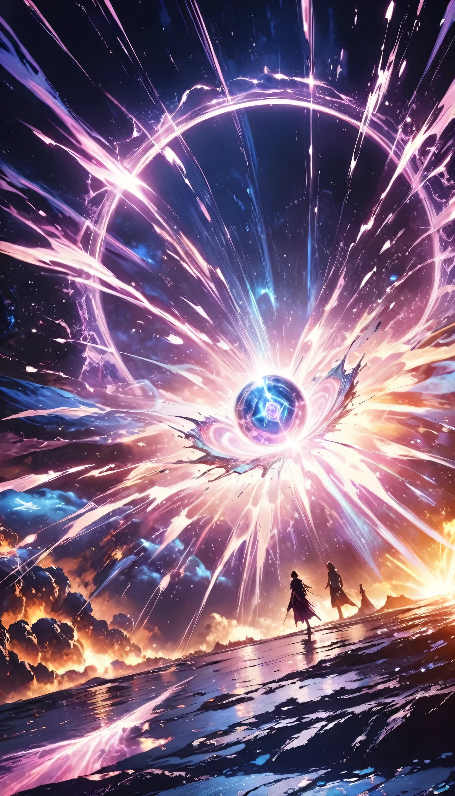 Fantasy world with magic portal, Everything is magical, The atmosphere is magical, Photorealistic, Attention to detail, highest quality, 4K,Explosion Magic