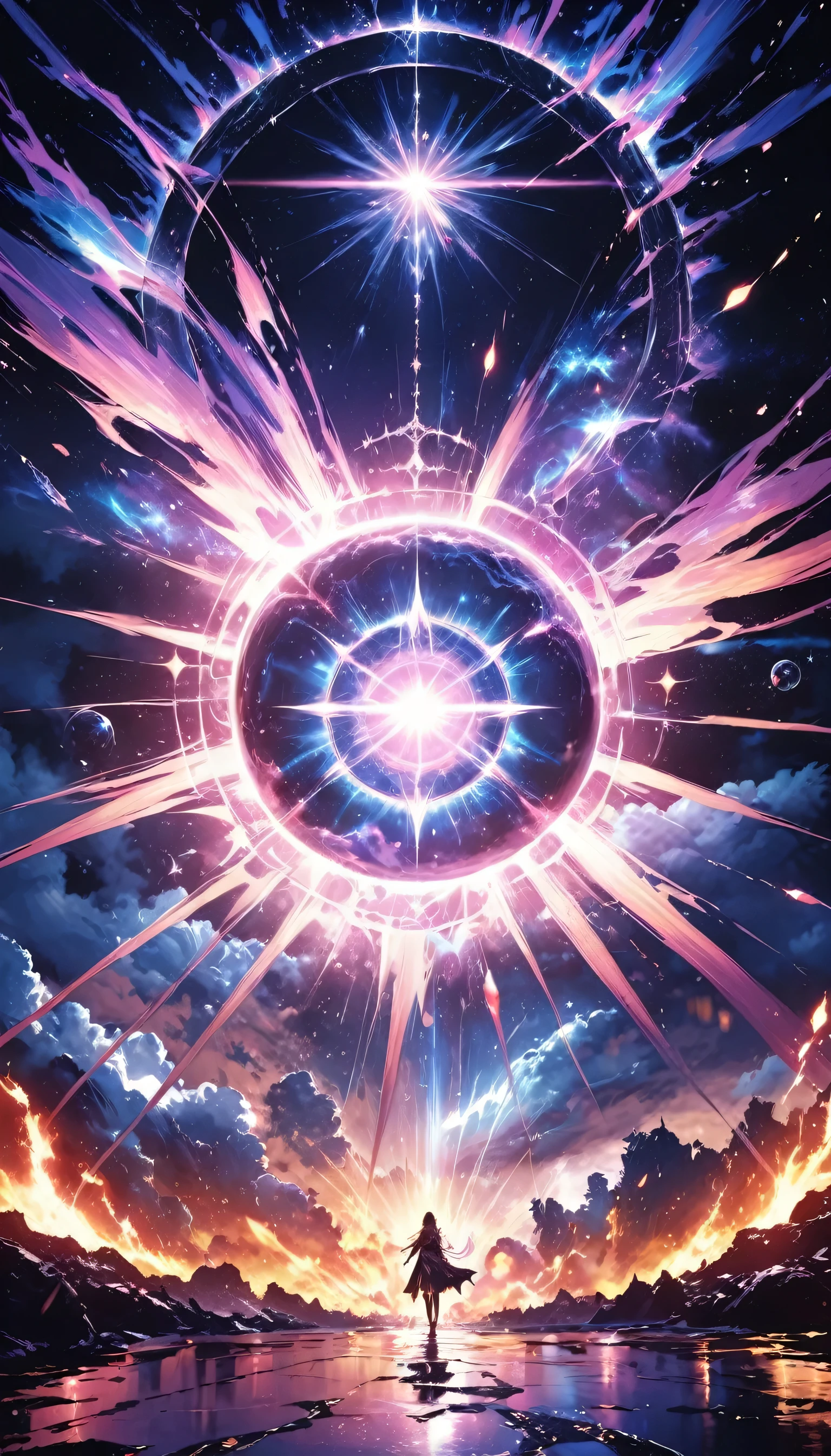 Fantasy world with magic portal, Everything is magical, The atmosphere is magical, Photorealistic, Attention to detail, highest quality, 4K,Explosion Magic