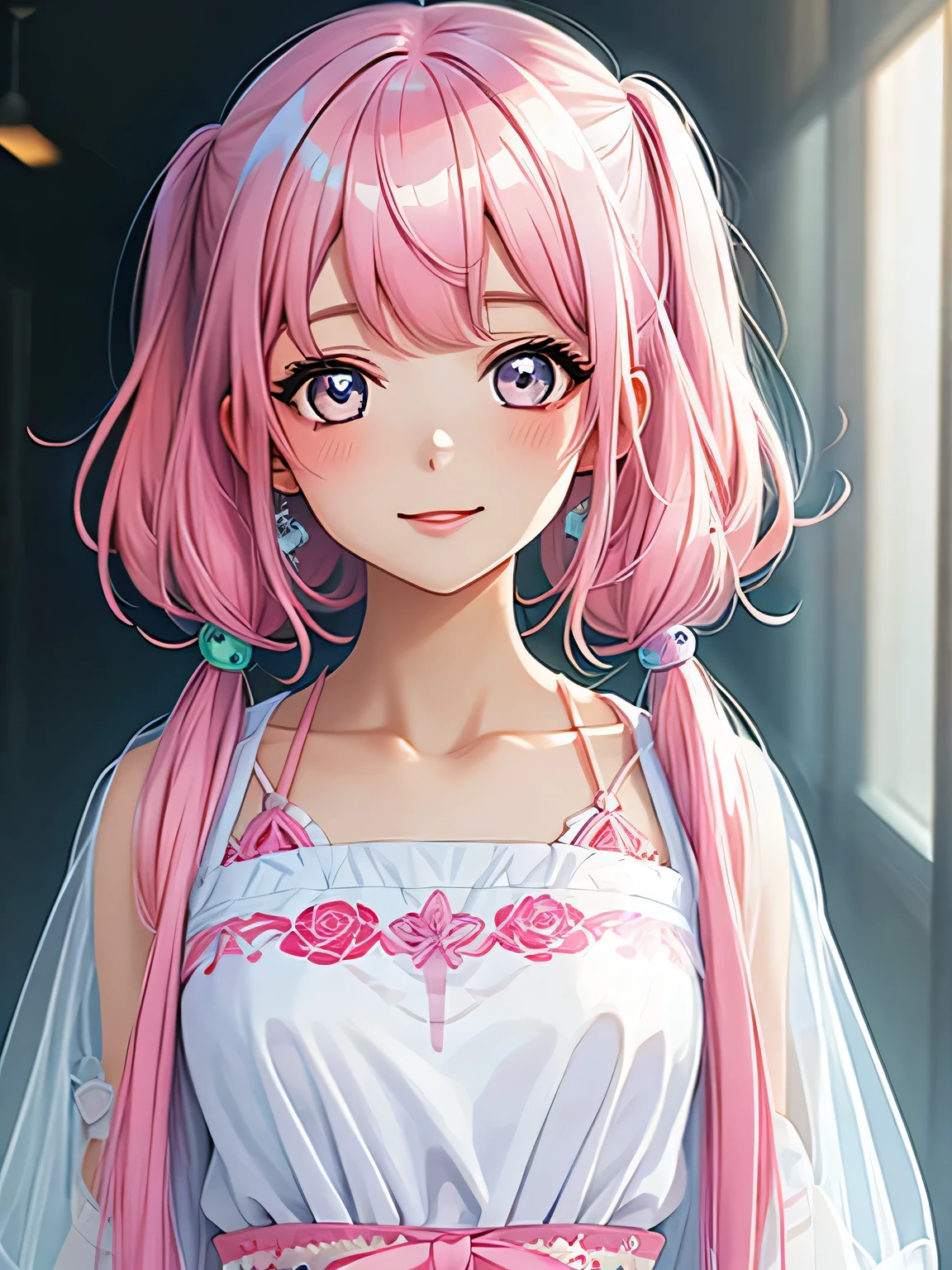 Watase Seizo style、pink hair anime girl, SKULL fashion, anime style 4 k, Decora style illustration, anime art wallpaper 4k, anime art wallpaper 4k, anime wallpaper 4k, anime wallpaper 4k, anime style. 8K, anime atmosphere, anime art wallpaper 8k, anime style illustration, anime art style, anime styled, cute detailed digital art