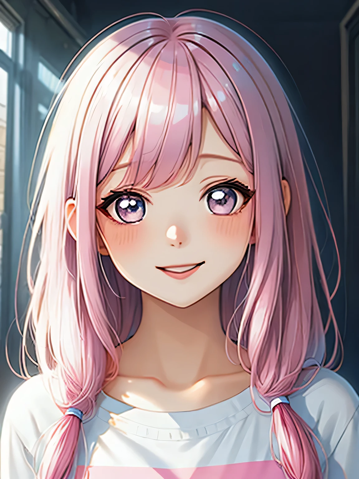 Watase Seizo style、pink hair anime girl, SKULL fashion, anime style 4 k, Decora style illustration, anime art wallpaper 4k, anime art wallpaper 4k, anime wallpaper 4k, anime wallpaper 4k, anime style. 8K, anime atmosphere, anime art wallpaper 8k, anime style illustration, anime art style, anime styled, cute detailed digital art